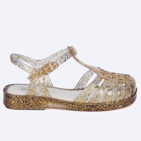 mini melissa mar glitter jelly sandal